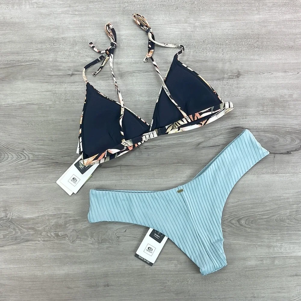 ☀️RIP CURL☀️ HAVANA TRI TOP PREMIUM SURF SKIMPY HIPSTER BIKINI SET